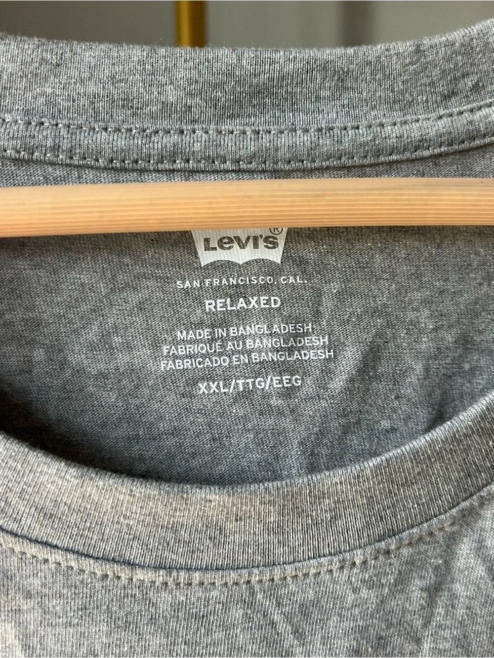 Levi's Gray relaxed fit Short Sleeve Tee with Red & Blue patriotic Graphic XXL